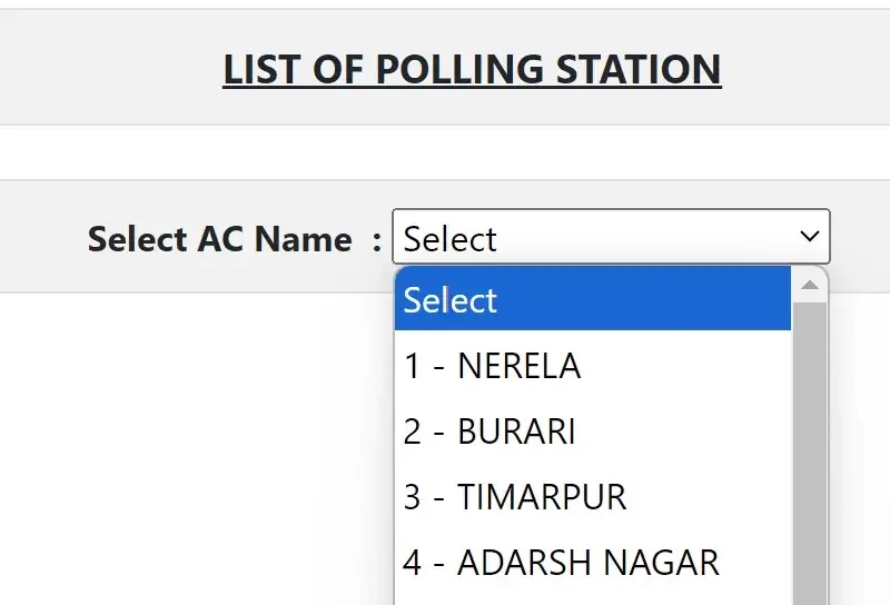 Select Assembly Constituency