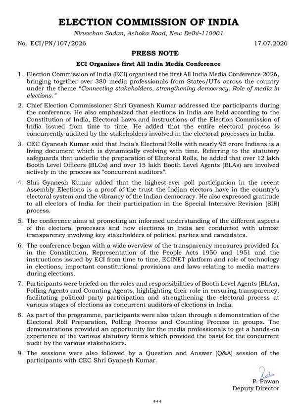 ECI Organises first All India Media Conference