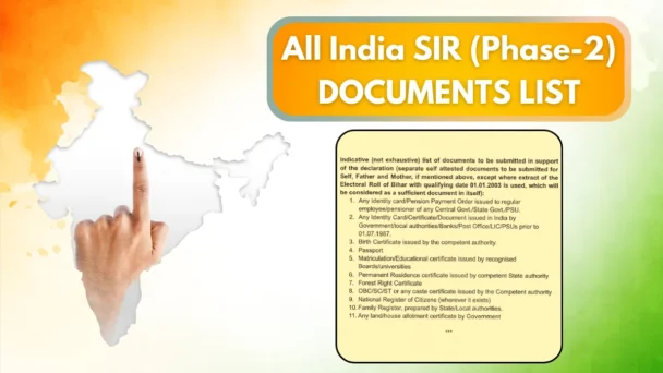 All India SIR Documents List