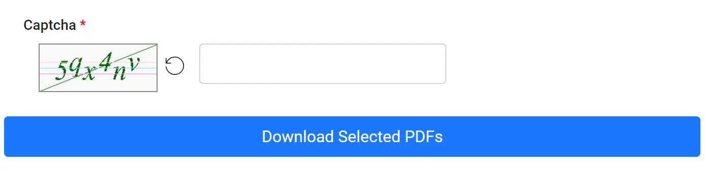 Enter Captcha and Download Selected Files