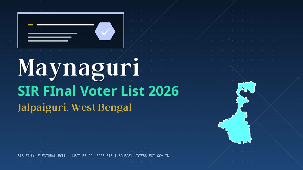 Maynaguri SIR FInal Voter List 2026 West Bengal