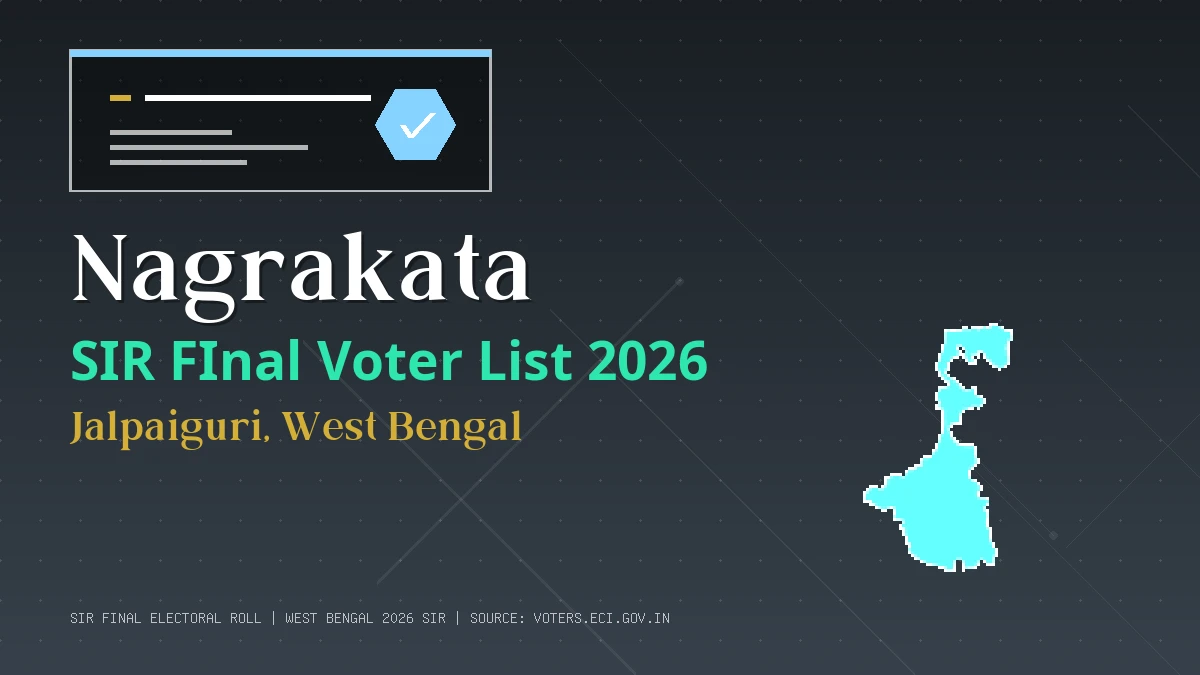 Nagrakata SIR FInal Voter List 2026 West Bengal