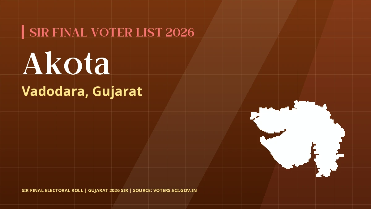 Akota SIR Final Voter List 2026 Gujarat