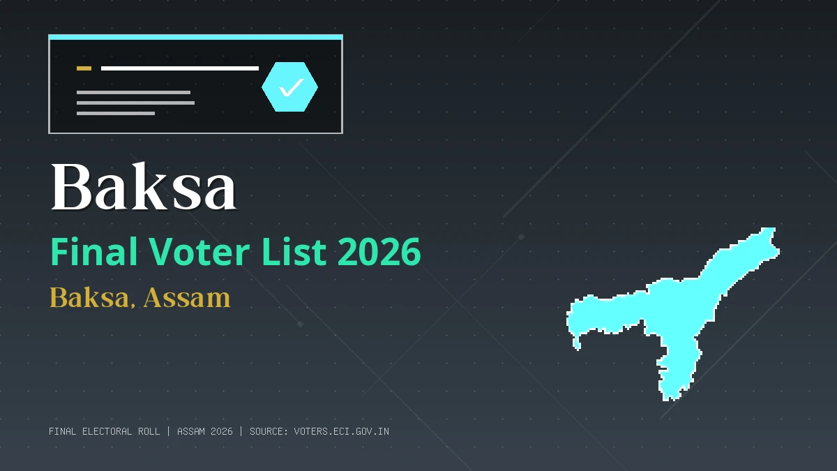 Baksa Final Voter List 2026 Assam