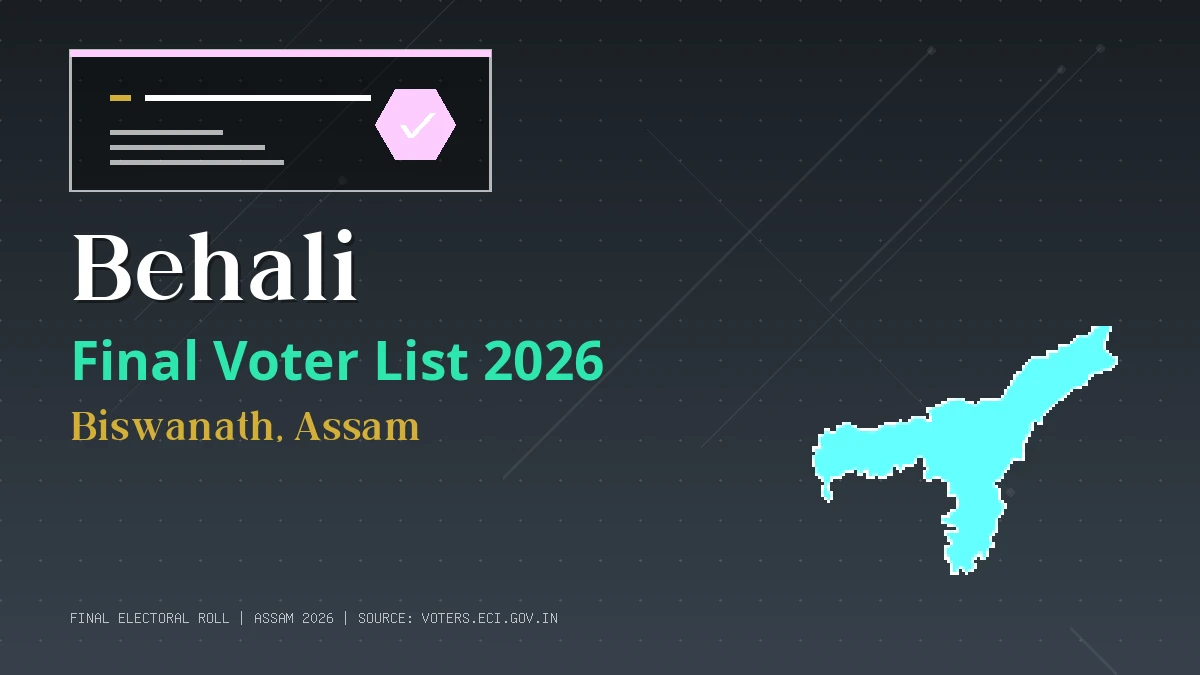 Behali Final Voter List 2026 Assam