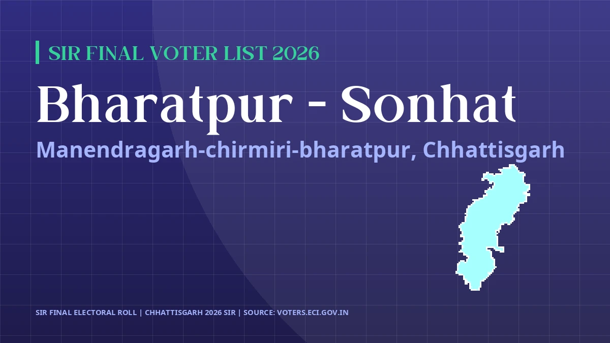 Bharatpur - Sonhat SIR Final Voter List 2026 Chhattisgarh