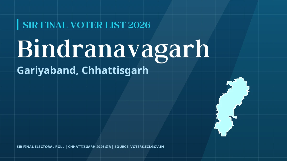 Bindranavagarh SIR Final Voter List 2026 Chhattisgarh