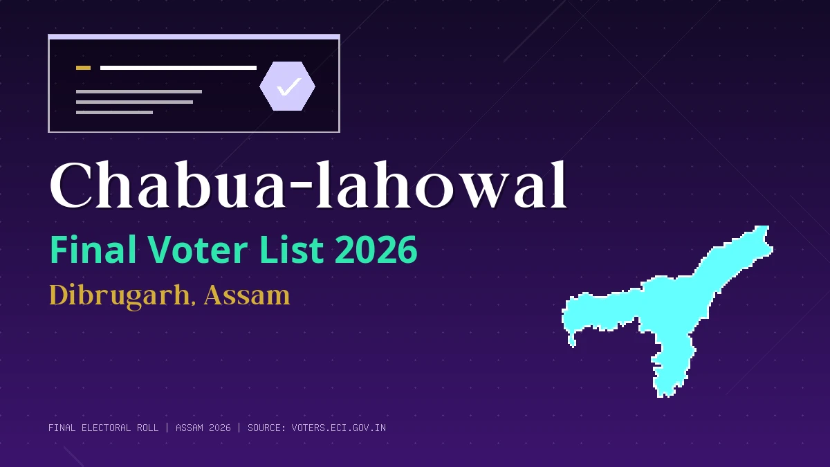 Chabua-lahowal Final Voter List 2026 Assam