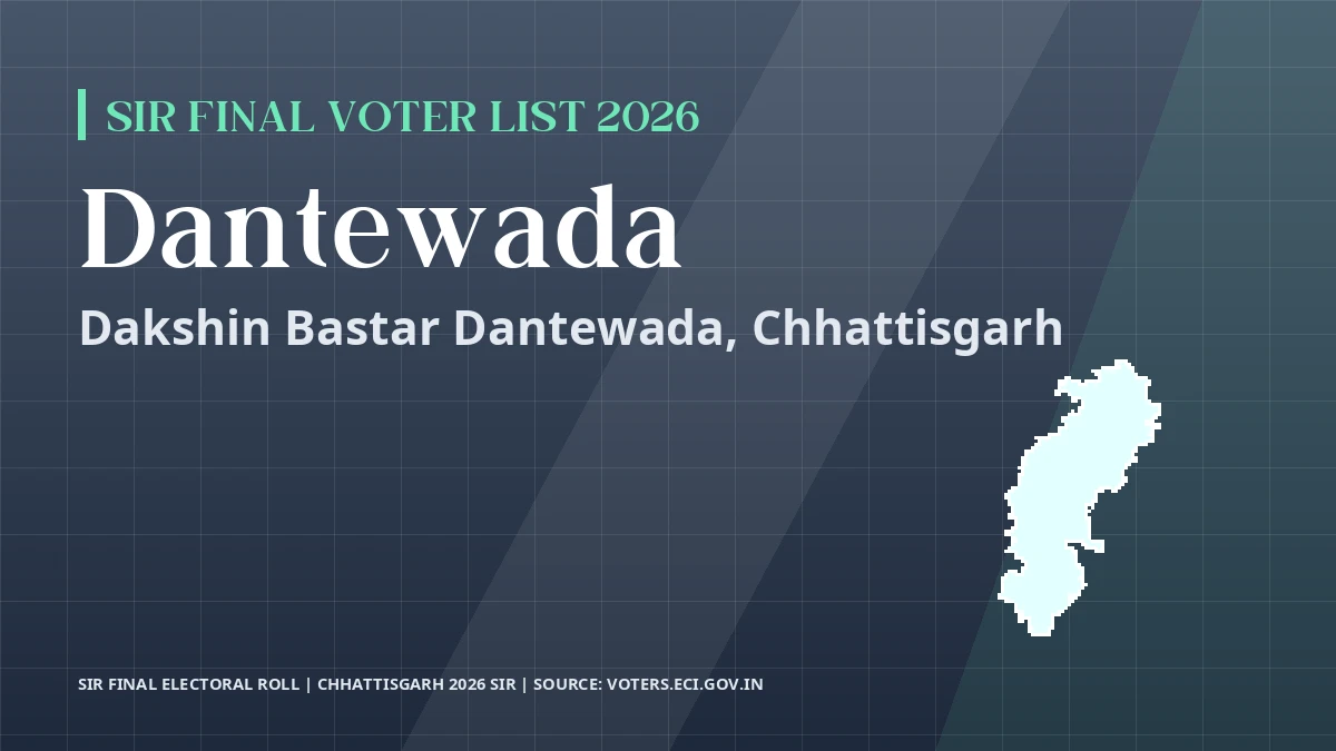 Dantewada SIR Final Voter List 2026 Chhattisgarh