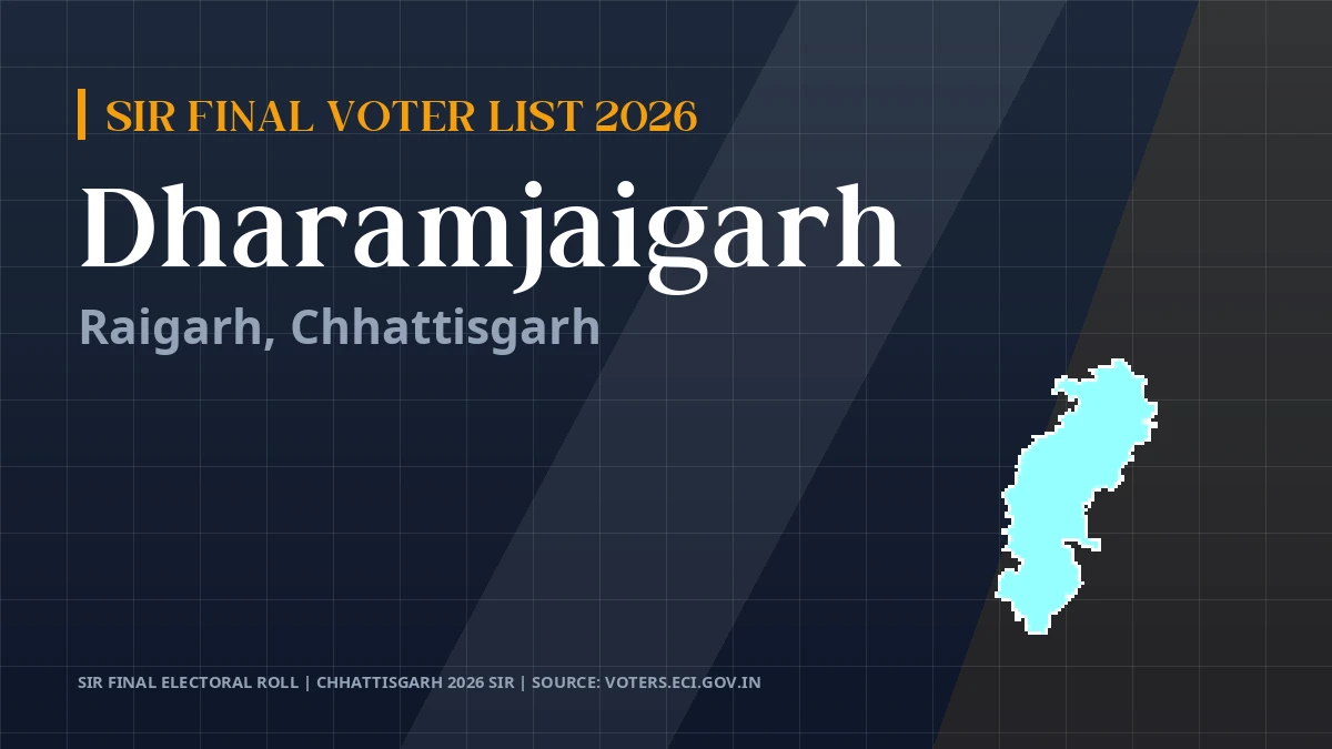 Dharamjaigarh SIR Final Voter List 2026 Chhattisgarh