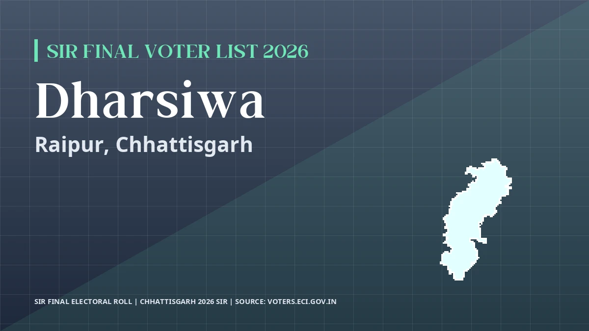 Dharsiwa SIR Final Voter List 2026 Chhattisgarh