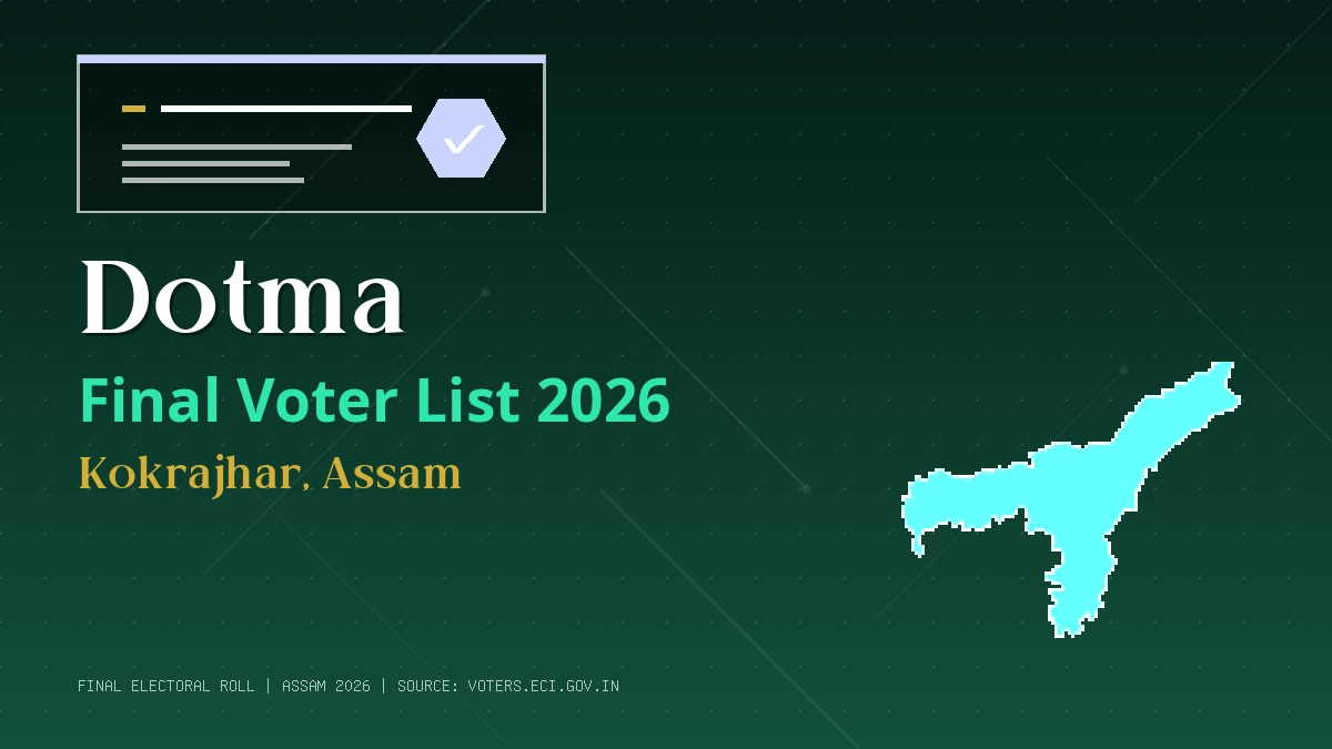Dotma Final Voter List 2026 Assam