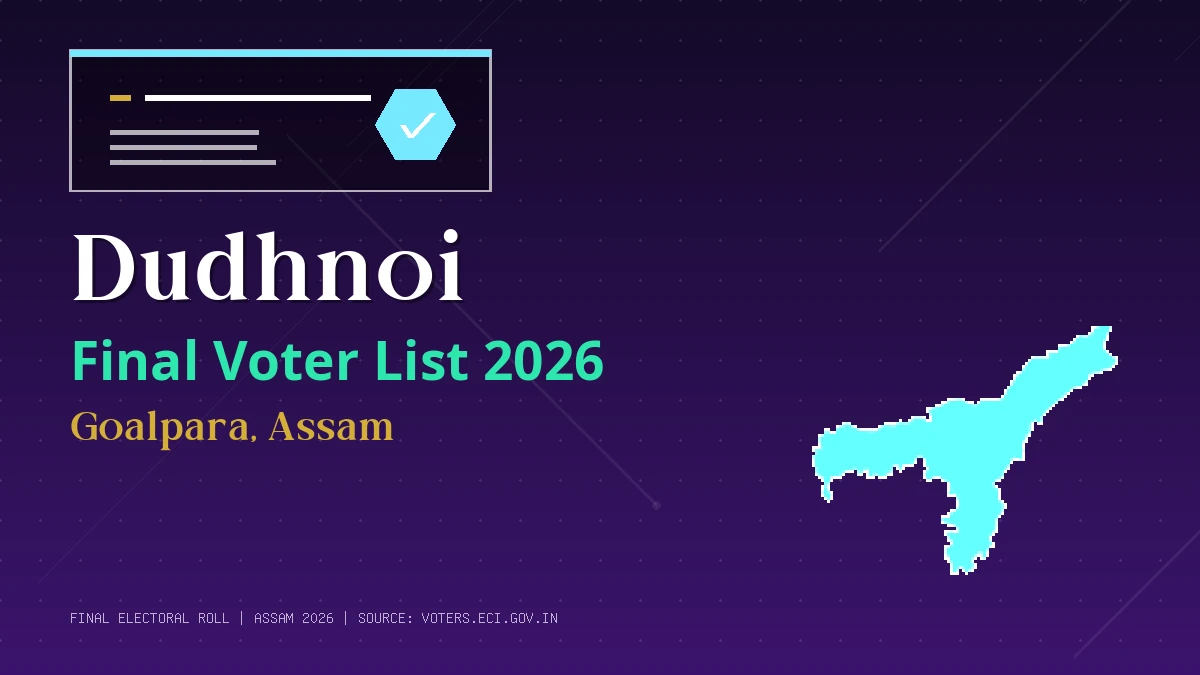 Dudhnoi Final Voter List 2026 Assam
