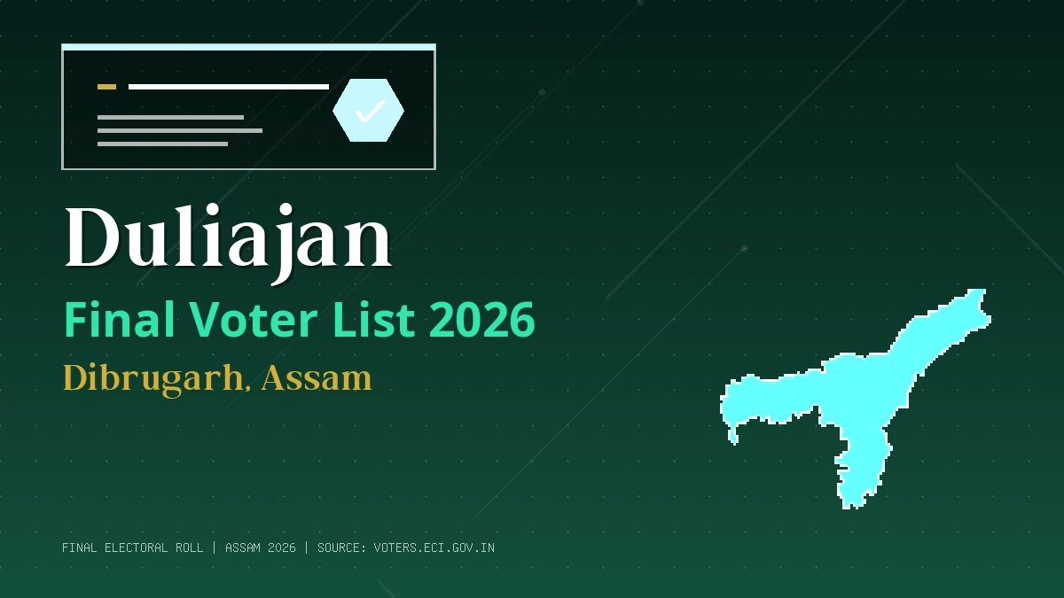 Duliajan Final Voter List 2026 Assam