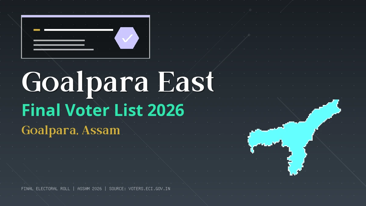Goalpara East Final Voter List 2026 Assam