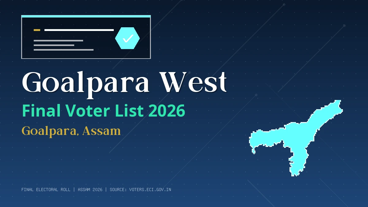 Goalpara West Final Voter List 2026 Assam