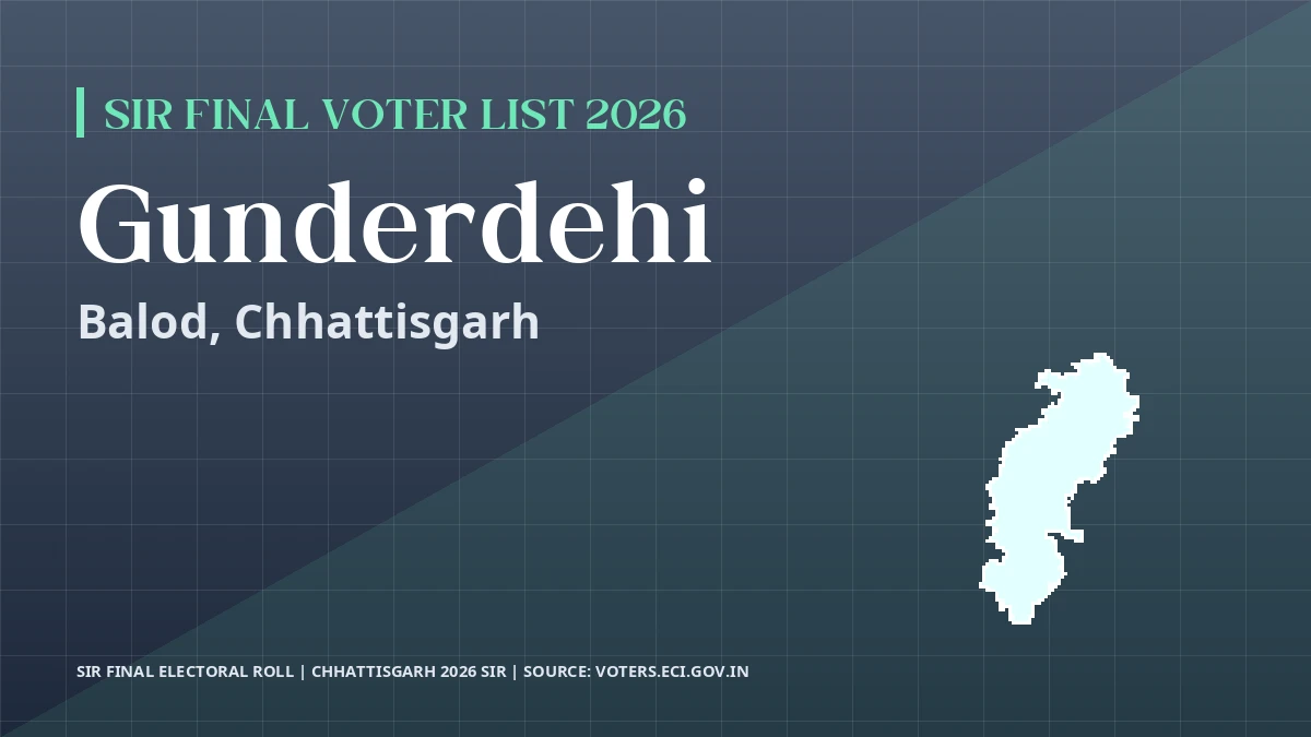 Gunderdehi SIR Final Voter List 2026 Chhattisgarh