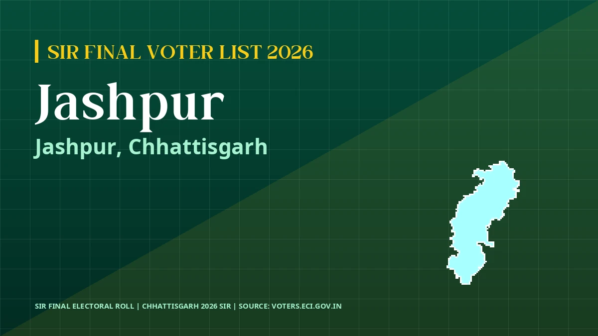Jashpur SIR Final Voter List 2026 Chhattisgarh