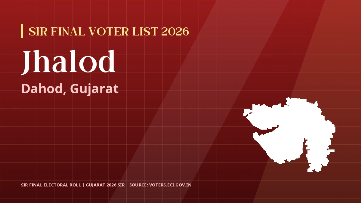Jhalod SIR Final Voter List 2026 Gujarat