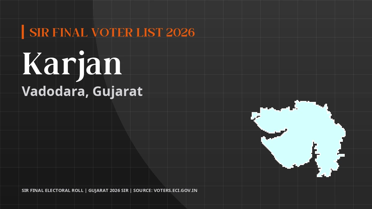 Karjan SIR Final Voter List 2026 Gujarat