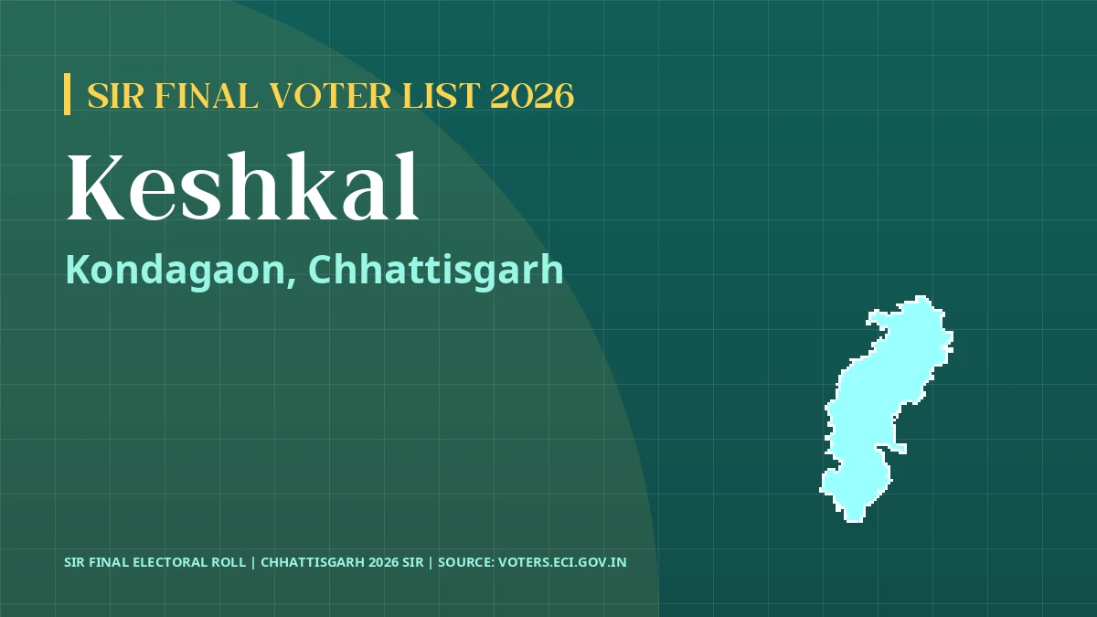 Keshkal SIR Final Voter List 2026 Chhattisgarh