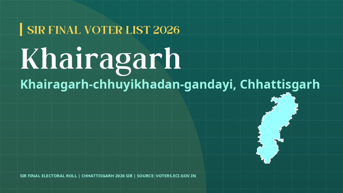 Khairagarh SIR Final Voter List 2026 Chhattisgarh