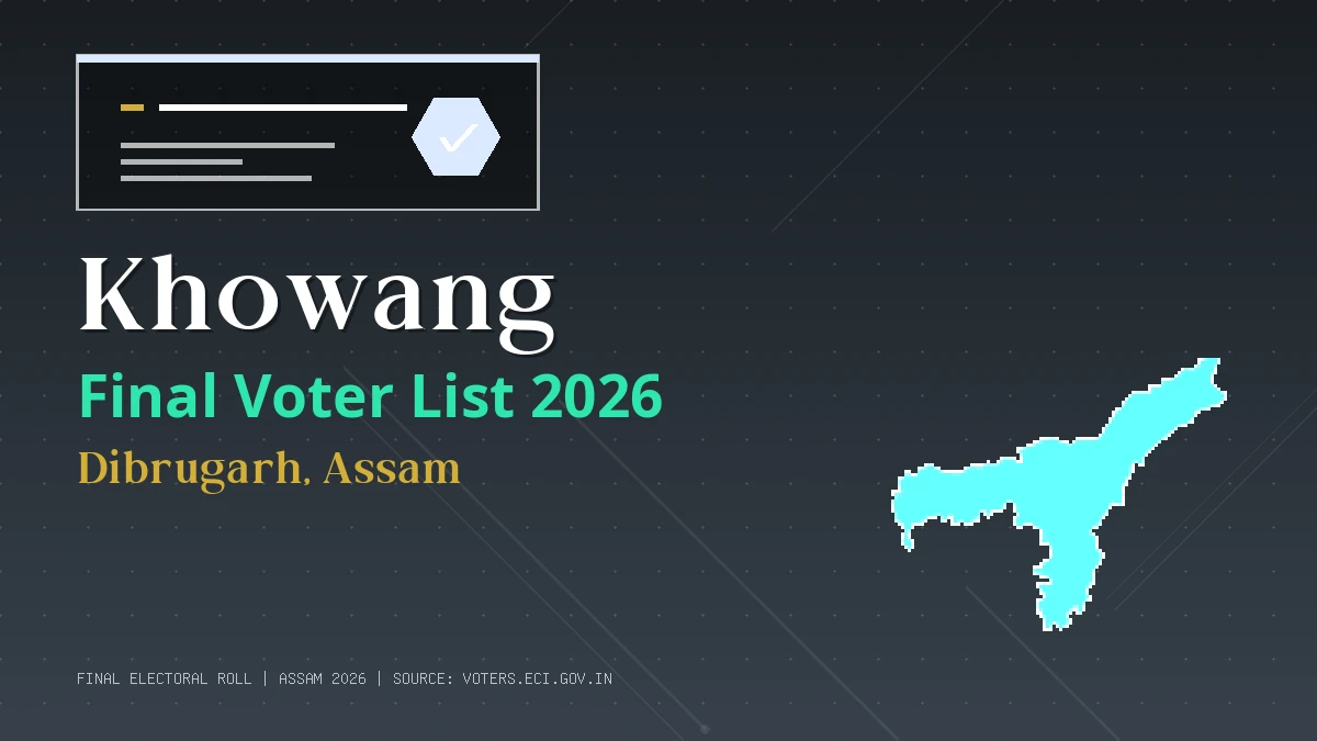 Khowang Final Voter List 2026 Assam
