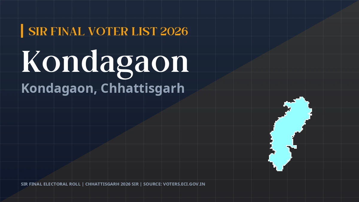 Kondagaon SIR Final Voter List 2026 Chhattisgarh