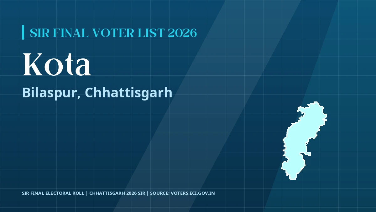 Kota SIR Final Voter List 2026 Chhattisgarh