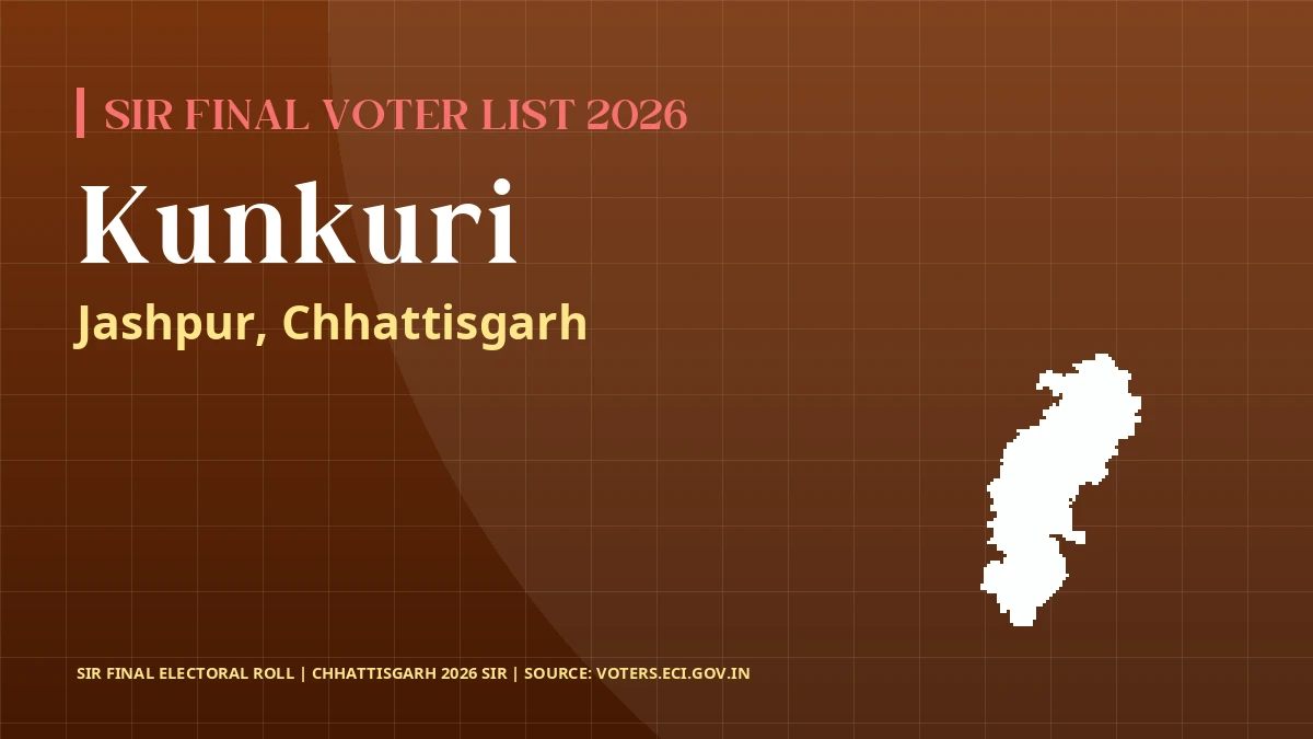Kunkuri SIR Final Voter List 2026 Chhattisgarh