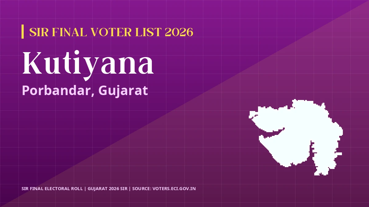 Kutiyana SIR Final Voter List 2026 Gujarat