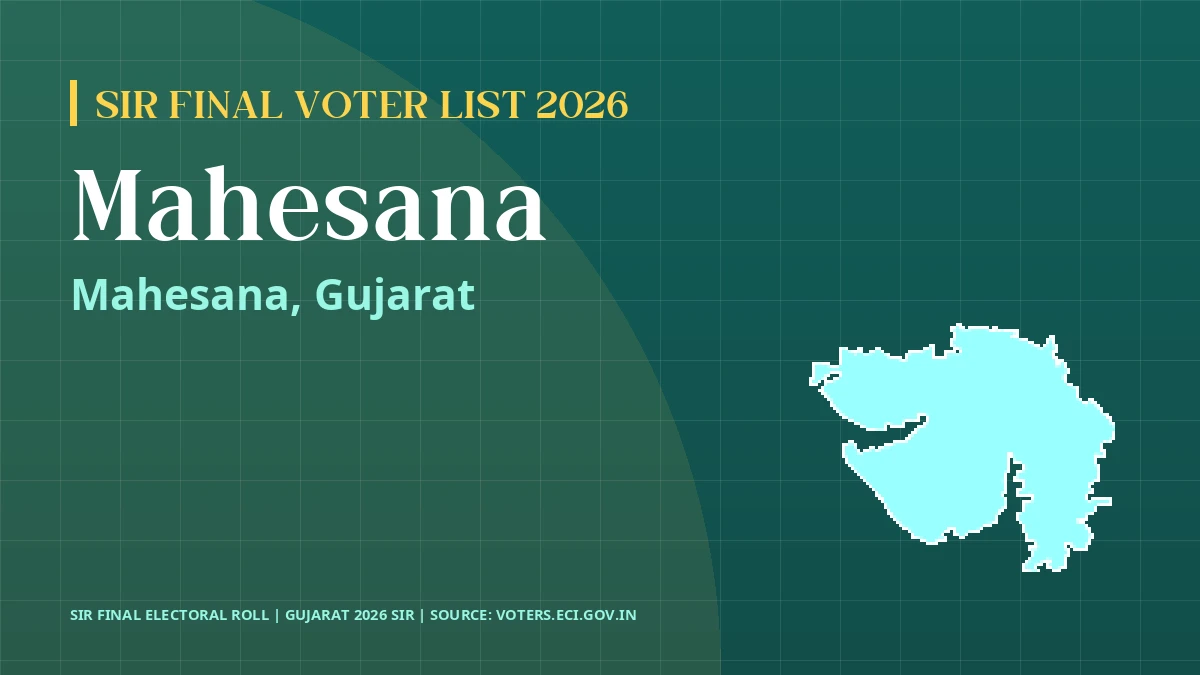 Mahesana SIR Final Voter List 2026 Gujarat