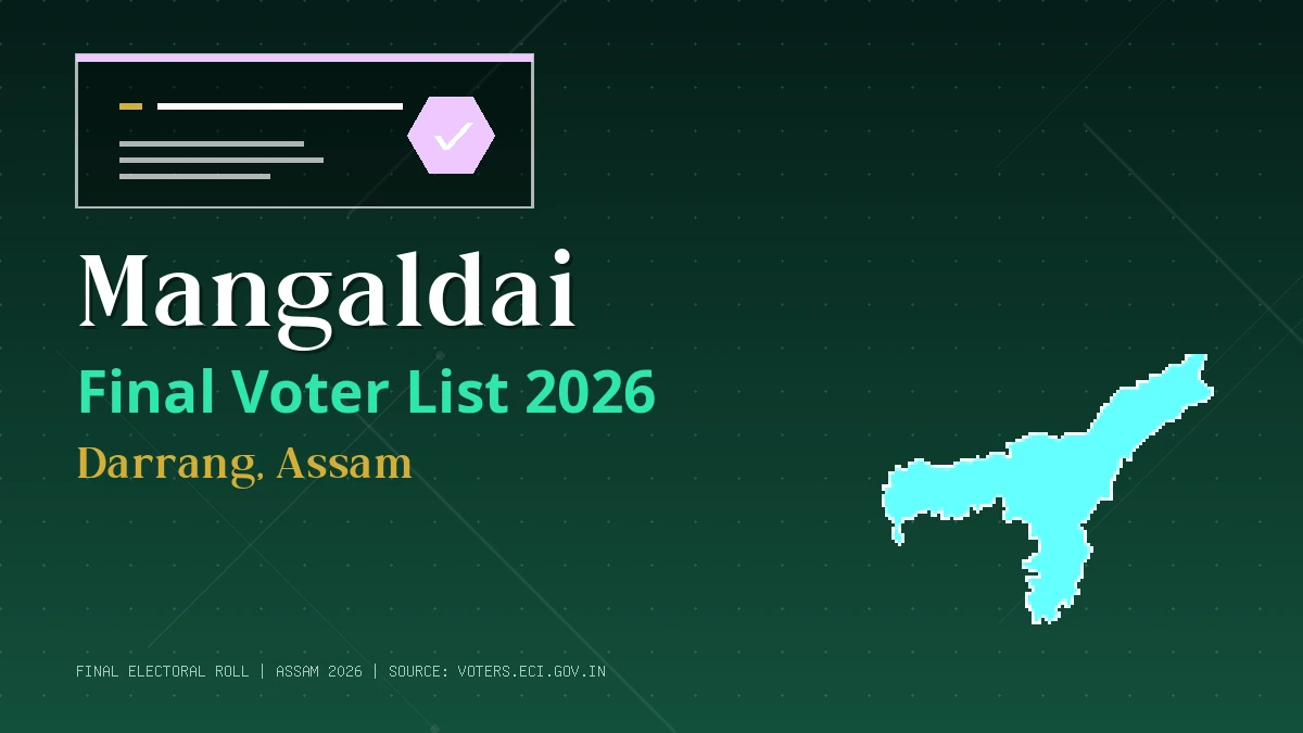 Mangaldai Final Voter List 2026 Assam
