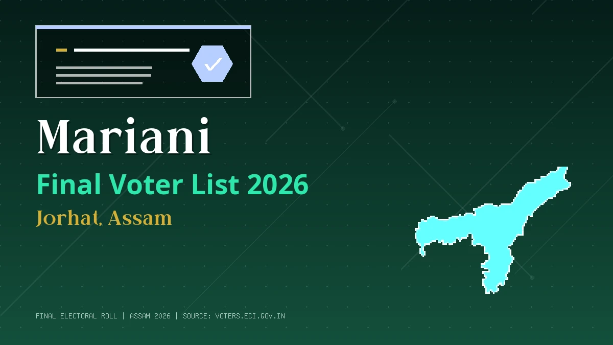 Mariani Final Voter List 2026 Assam