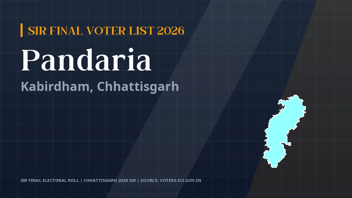 Pandaria SIR Final Voter List 2026 Chhattisgarh