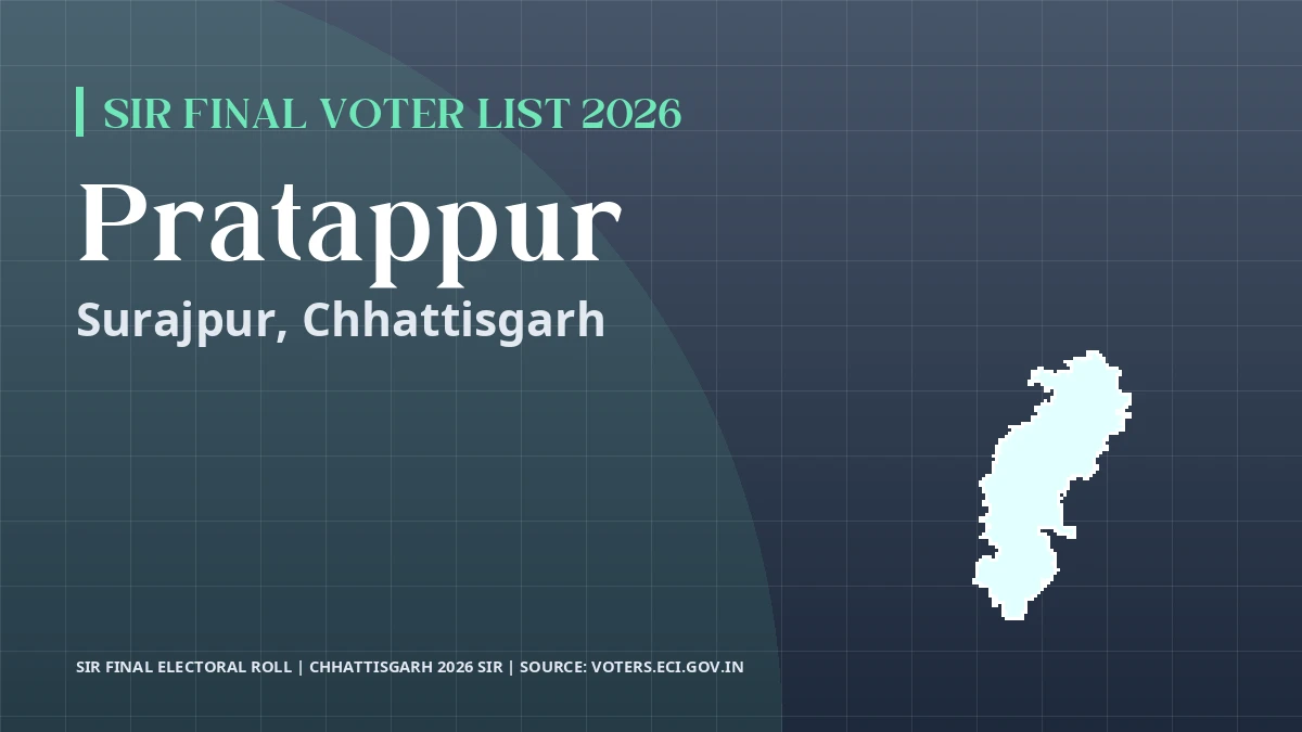 Pratappur SIR Final Voter List 2026 Chhattisgarh