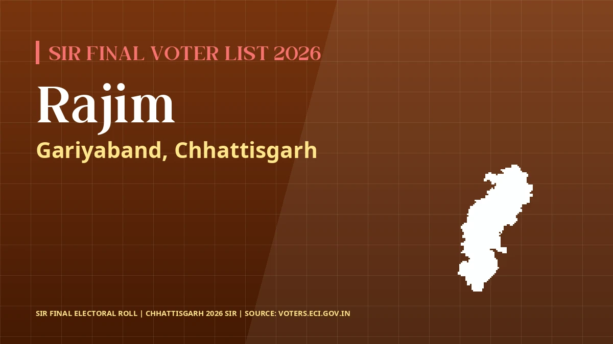 Rajim SIR Final Voter List 2026 Chhattisgarh