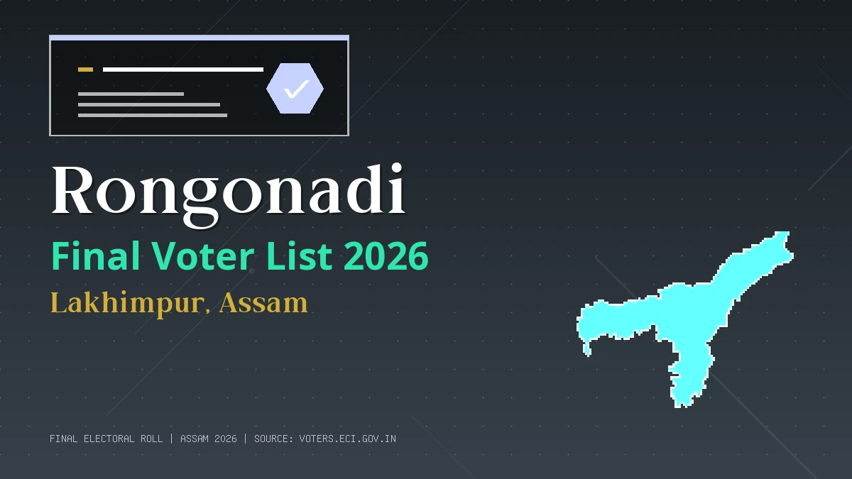 Rongonadi Final Voter List 2026 Assam