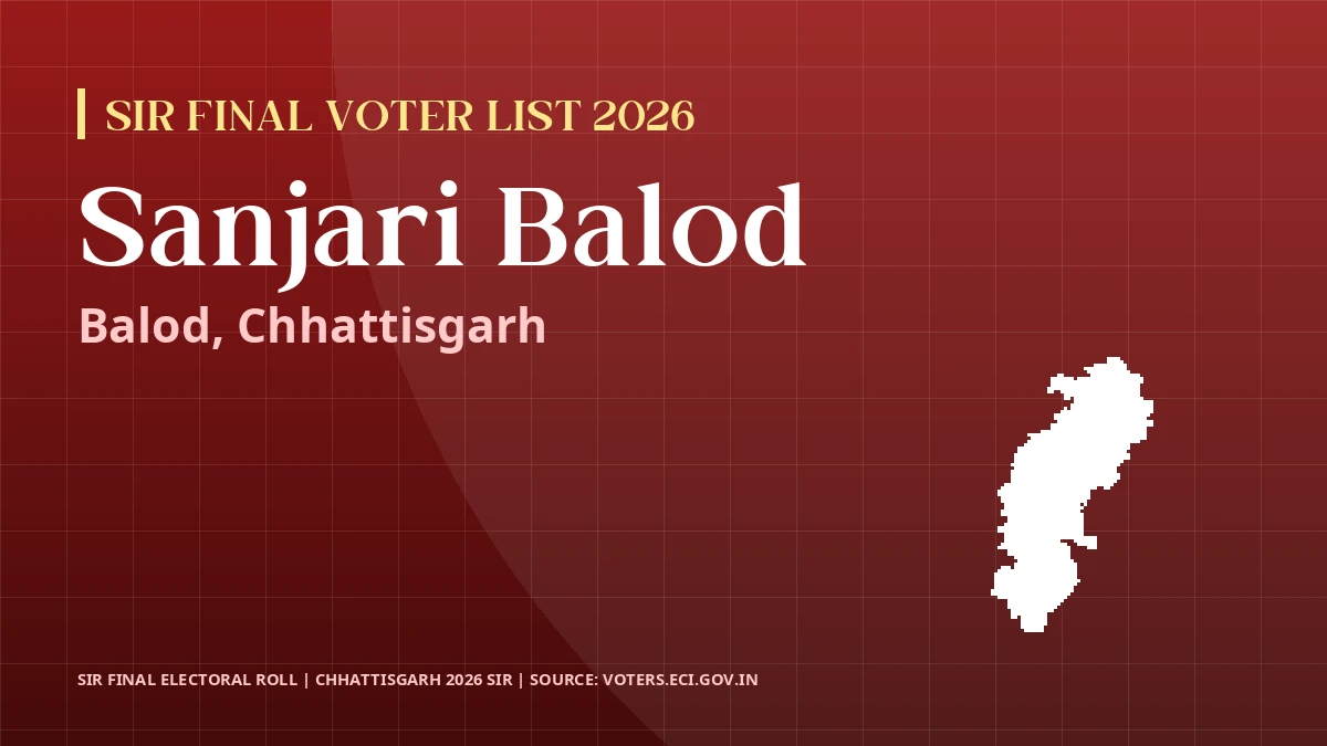 Sanjari Balod SIR Final Voter List 2026 Chhattisgarh