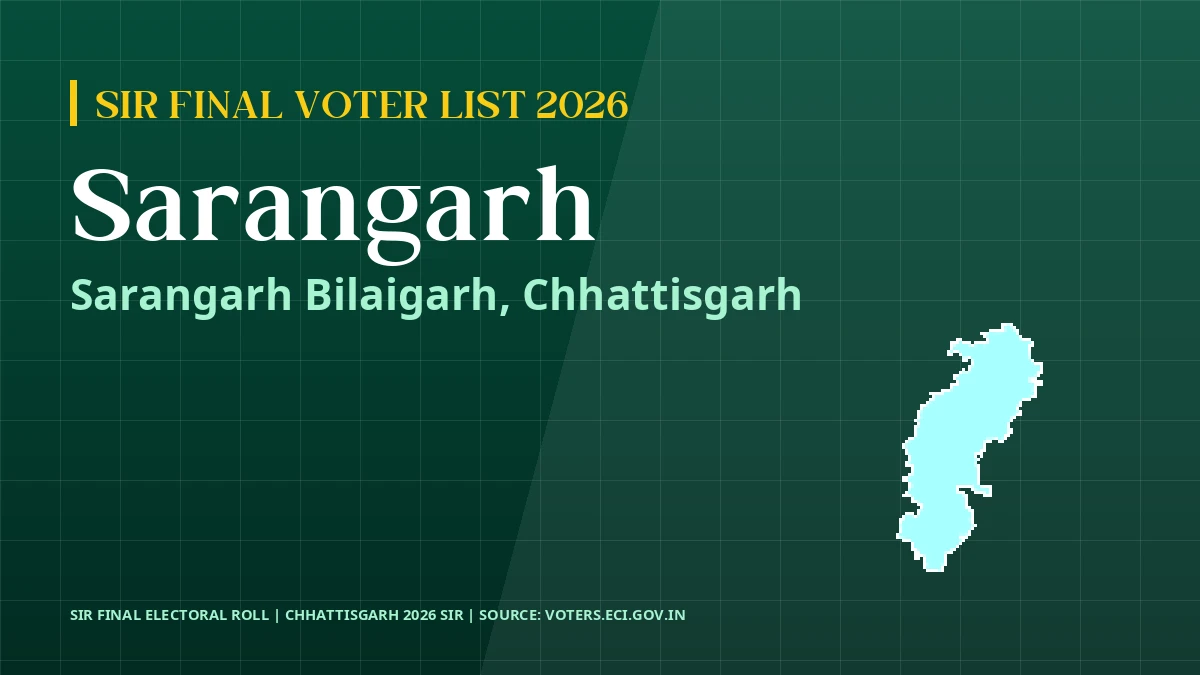 Sarangarh SIR Final Voter List 2026 Chhattisgarh