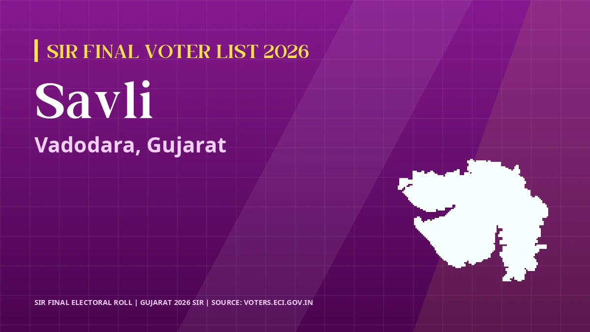 Savli SIR Final Voter List 2026 Gujarat
