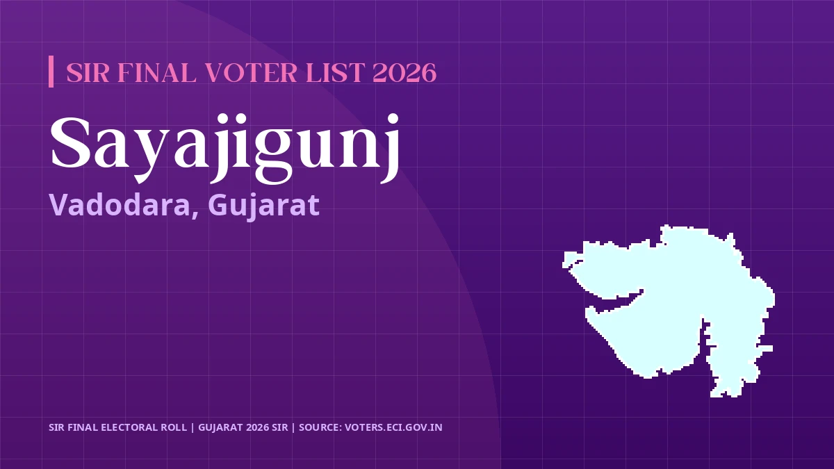 Sayajigunj SIR Final Voter List 2026 Gujarat