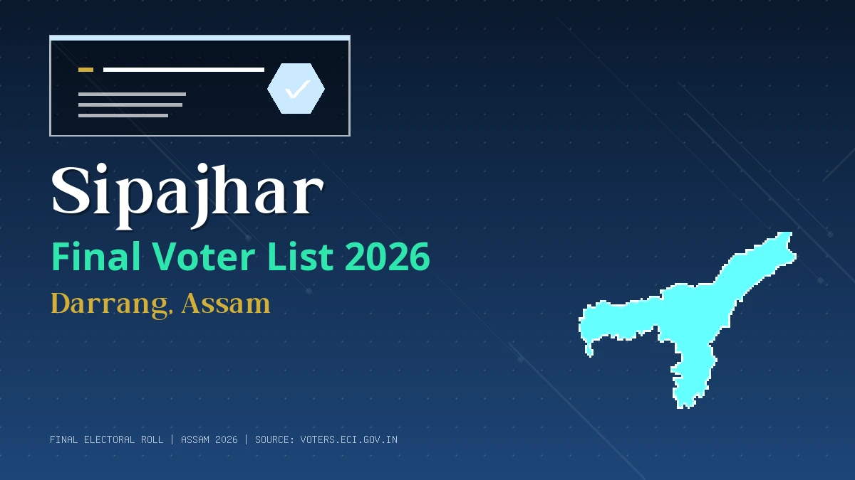 Sipajhar Final Voter List 2026 Assam