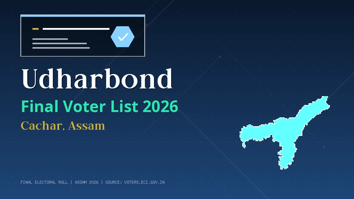 Udharbond Final Voter List 2026 Assam