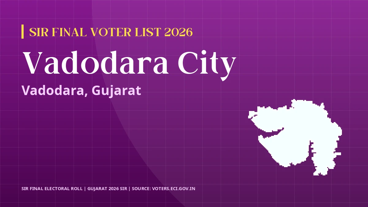 Vadodara City SIR Final Voter List 2026 Gujarat