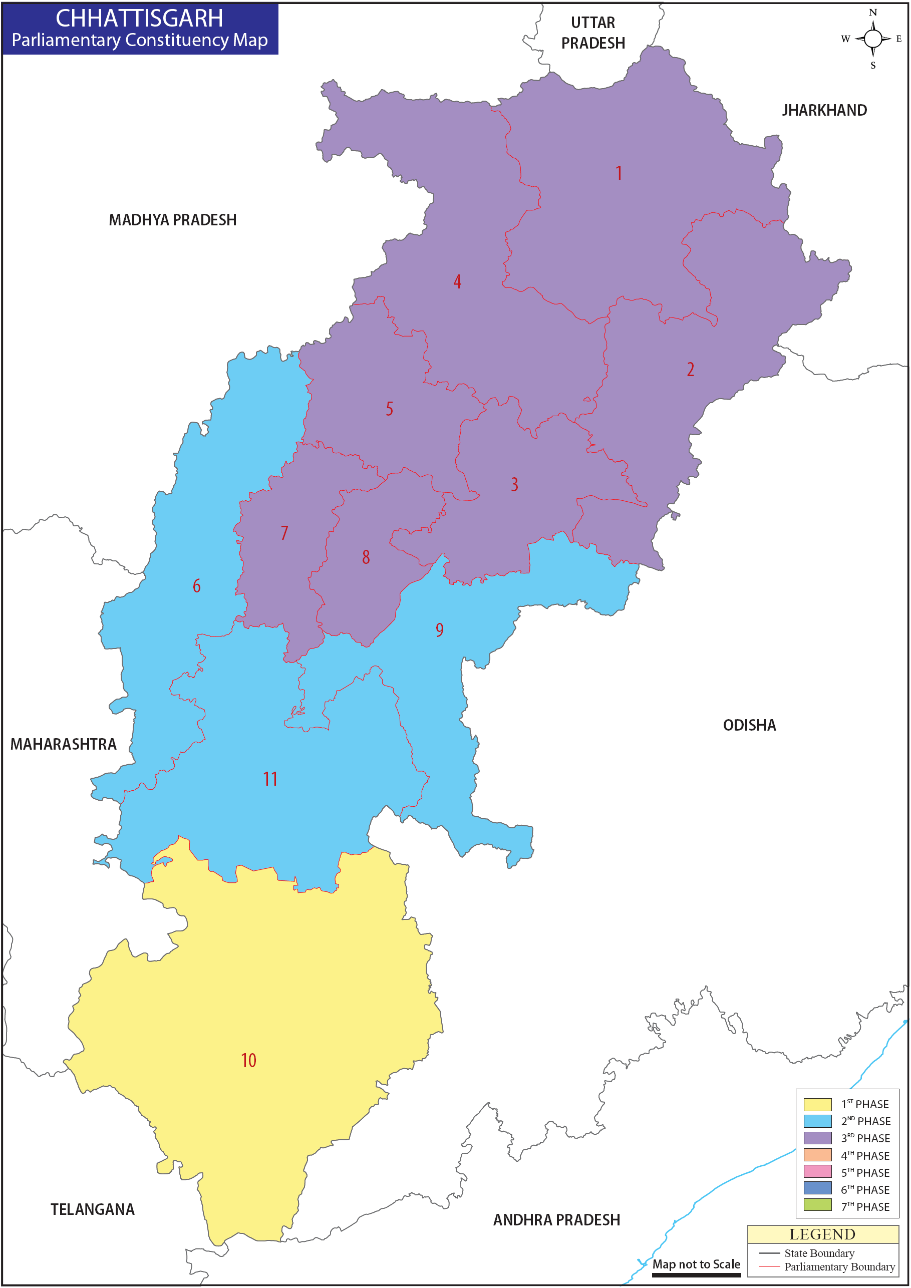 Chhattisgarh Parliamentary Constituency Map