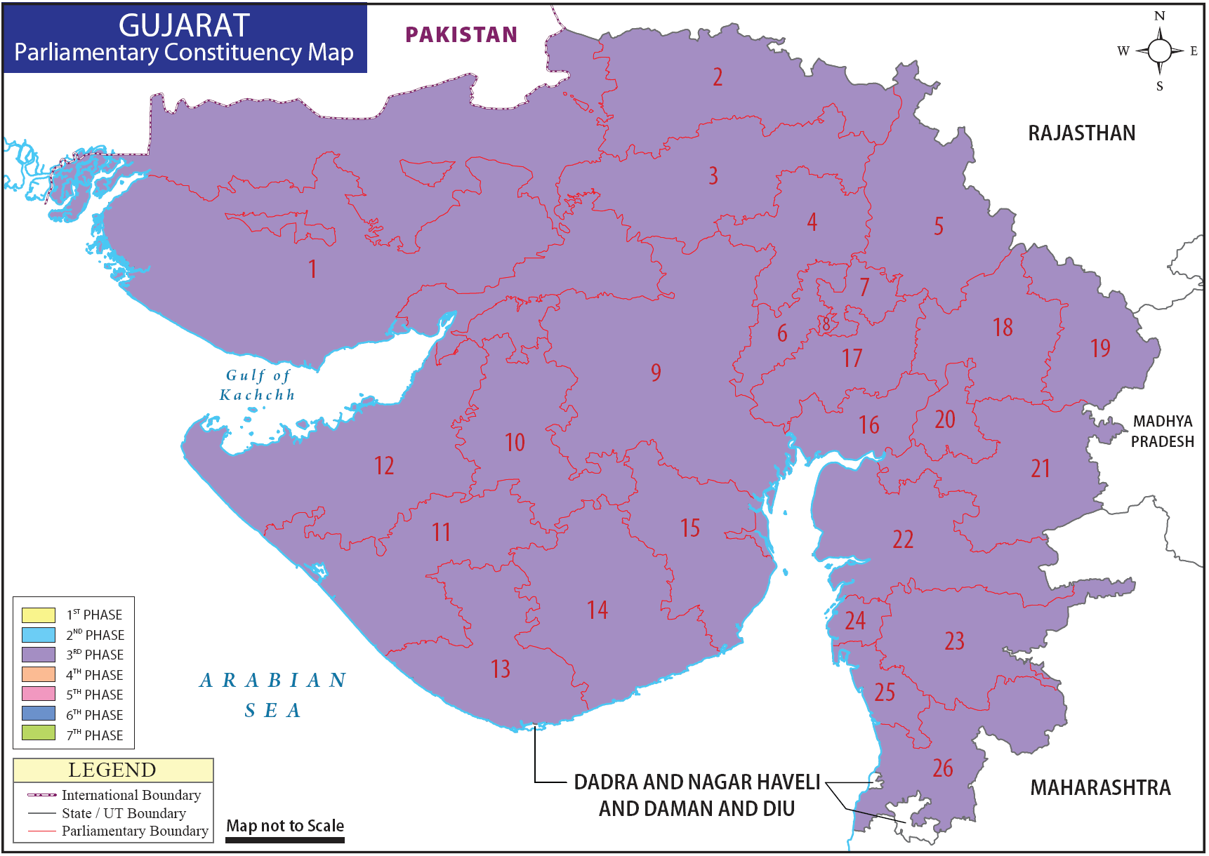 Gujarat Parliamentary Constituency Map