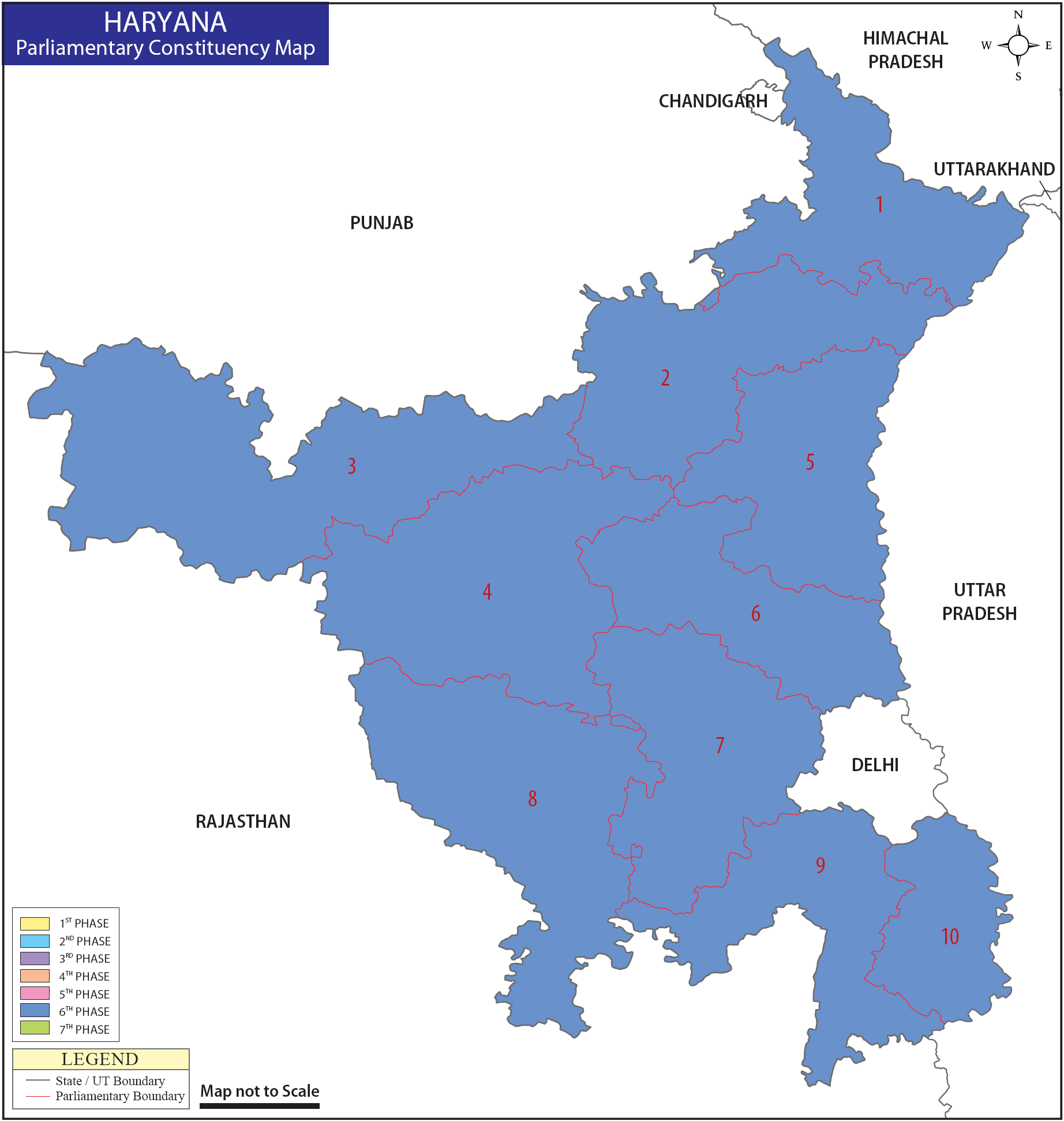Haryana Parliamentary Constituency Map