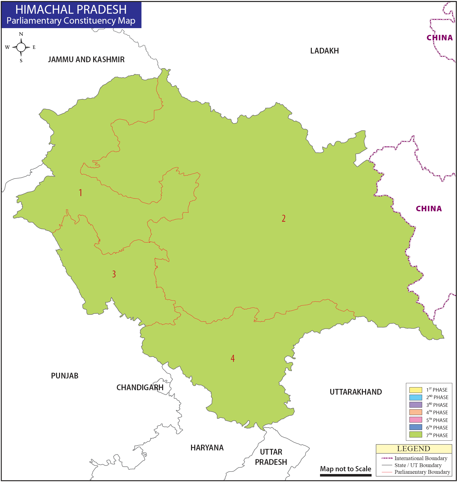 Himachal Pradesh Parliamentary Constituency Map