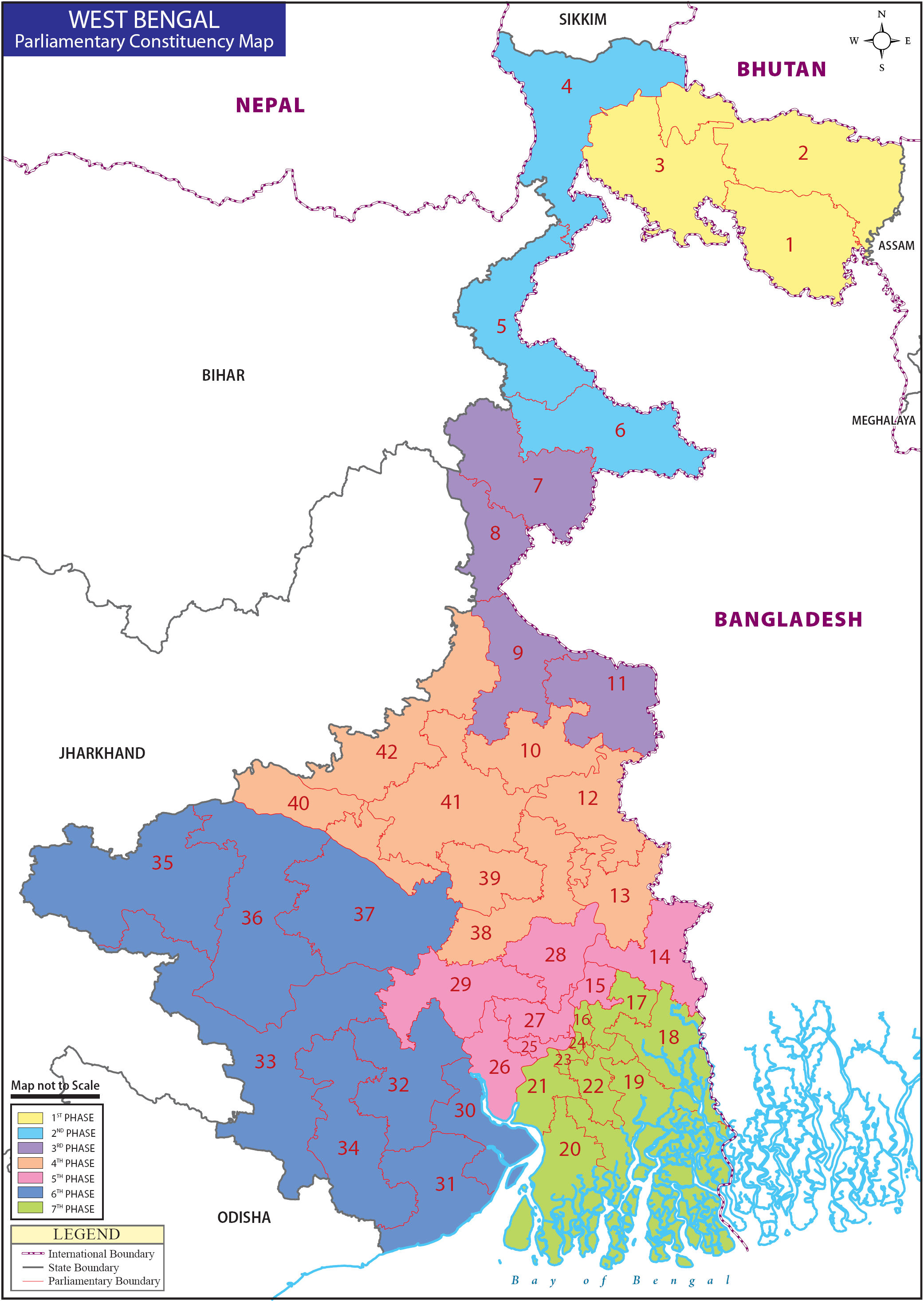 West Bengal Parliamentary Constituency Map